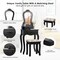 Makeup Dressing Table and Bench 3 Drawers and Cushioned Stool for Girls-Black
